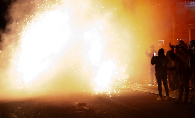 An explosion caught on camera